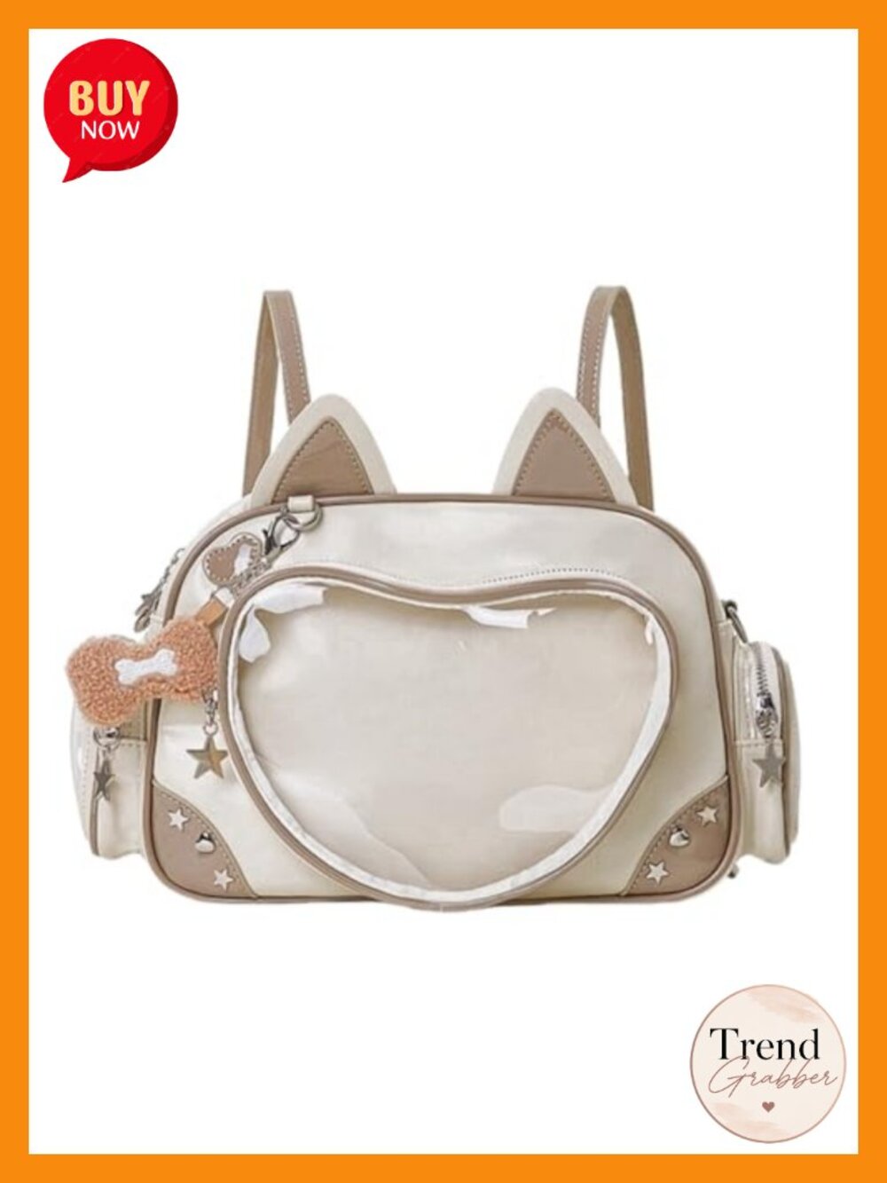 Kawaii Cat Ita Bag Backpack PU Leather Pin Display Crossbody Anime Shoulder Bag